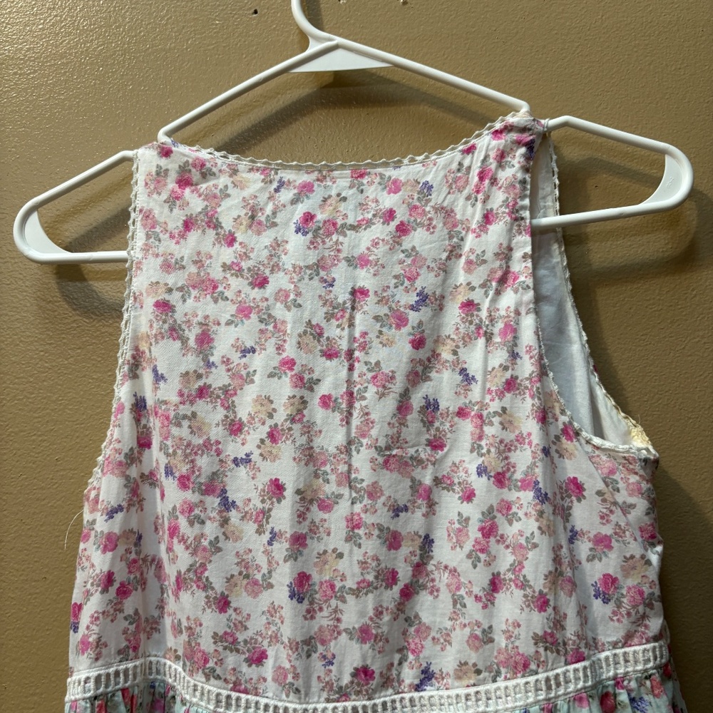 LoveShackFancy Camille Sleeveless Tiered Midi Floral Ruffle Dress Size XXS - Picture 10 of 12